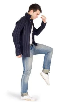 Young dancer over white background Stock Photos