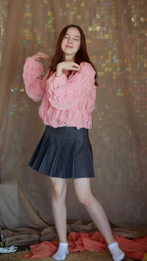 Young dancer performing modern choreography in studio Stock Footage 330110068