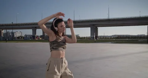 Young dancer performing on street Stock Footage 209560901