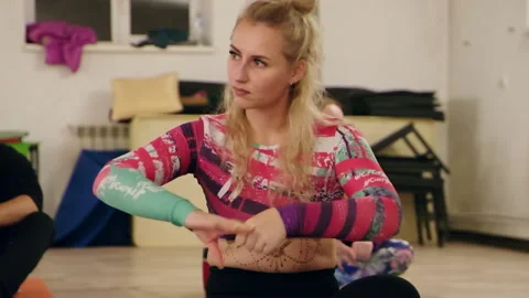 Young dancer practicing hand moves in dance studio Stock Footage 301272885