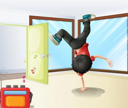 A young dancer rehearsing inside a studio Stock Illustration