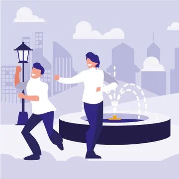 Young dancers couple dancing in the park Ilustração Stock