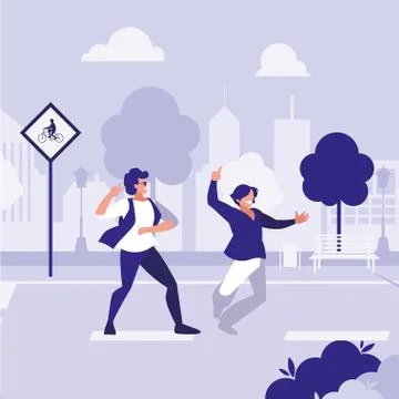 Young dancers couple dancing in the park Ilustração Stock