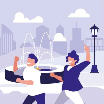 Young dancers couple dancing in the park Ilustração Stock