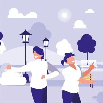 Young dancers couple dancing in the park Ilustração Stock