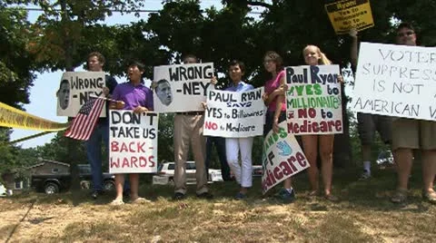 Young Democrats supporting Obama Stock Footage