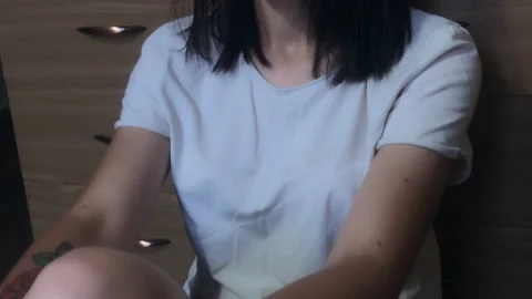 Young depressive woman trying to commit suicide with gun. The concept of social  Stock-Footage 200775701