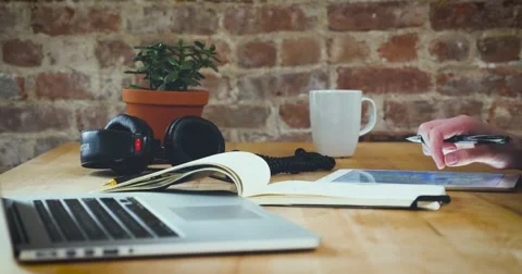 Young designer working on a creative project using the tablet Stock Footage 62240502