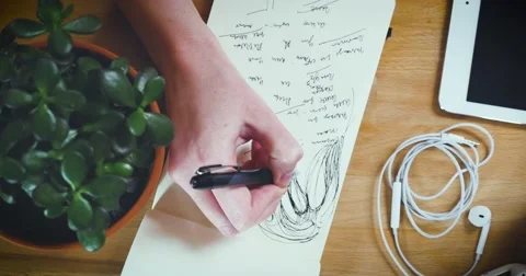 Young designer working on a creative project Stock Footage 62240798