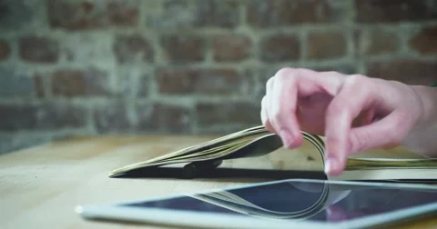 Young designer working on a creative project using the tablet Stock Footage 62240881