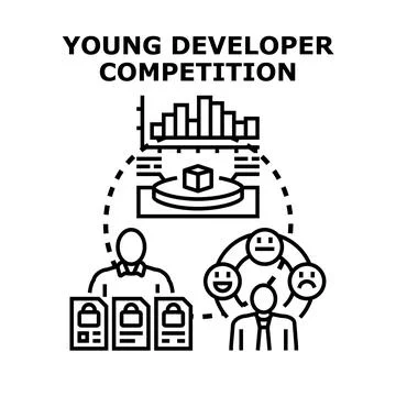 Young developer competition creating secured coding solutions Stock-Illustration