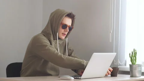 Young developer programmer concentrated on coding Stock Footage 102276052