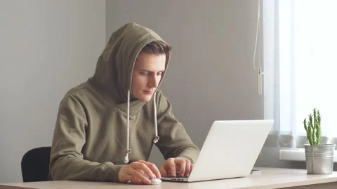 Young developer programmer concentrated on coding Stock Footage 102827083