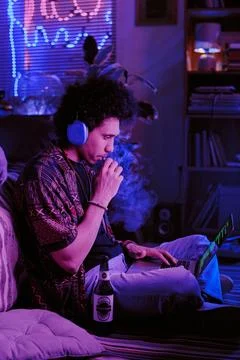 Young Developer Smoking during Work 스톡 사진