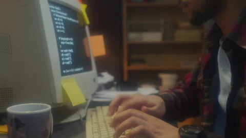 Young Developer Working On Desktop PC Stock Footage 244946228