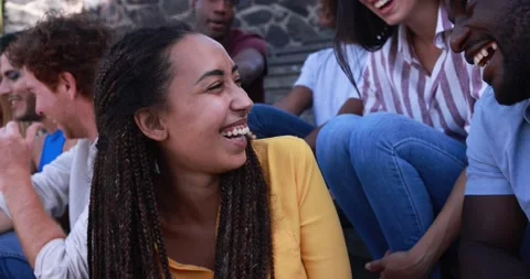 Young diverse people having fun in the city Stock Footage 158223731
