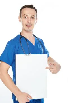 Young docotor with board Stock Photos