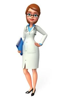 Young doctor with diary Stock Illustration