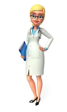 Young doctor with diary Stock Illustration