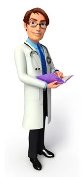 Young doctor with diary Stock Illustration