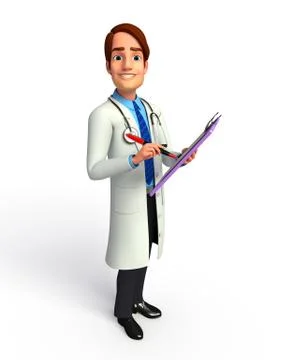 Young doctor with notepad Stock Illustration