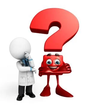Young doctor with question mark Stock Illustration