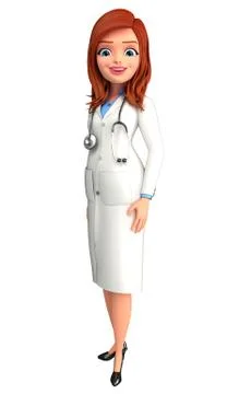 Young doctor with standing pose Stock Illustration
