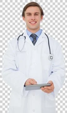 Young doctor using tablet pc Stock Illustration