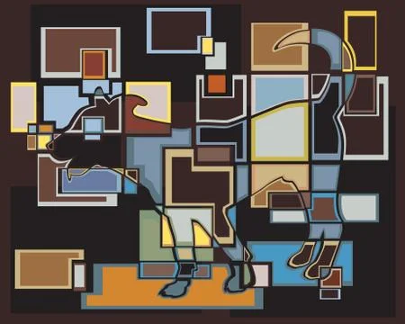 Young dog blocks Stock Illustration