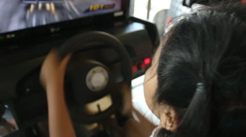 Young driving ,  Playing a video game Stock-Footage 35046202