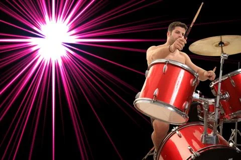 Young drumer portrait Stock Photos