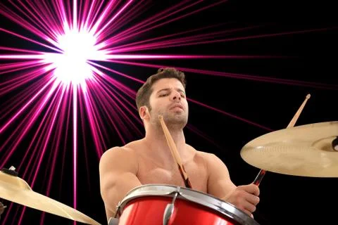 Young drumer portrait Stock Photos