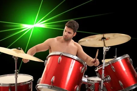 Young drumer portrait Stock Photos