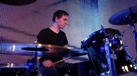 Young drummer Stock Footage 45997287
