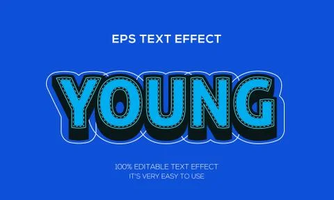 Young editable stylish text effect, Realistic 3d blood text effect Stock-Illustration
