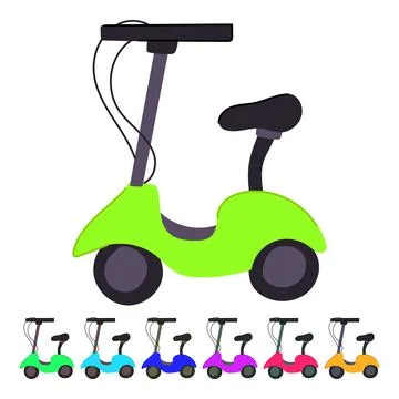 Young electric scooter vector cartoon graphic Ilustração Stock