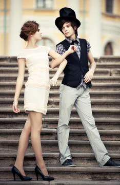 Young elegant couple Stock Photos