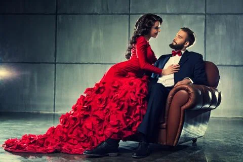 Young elegant couple Stock Photos