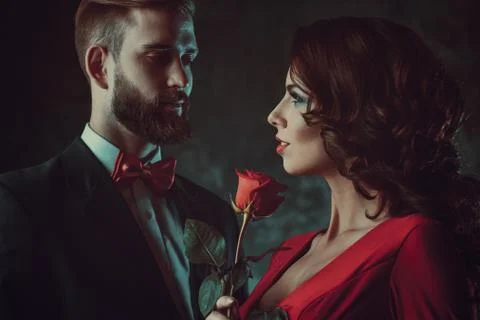 Young elegant couple Stock Photos