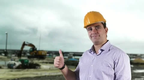 Young Engineer Construction Site Stock Footage