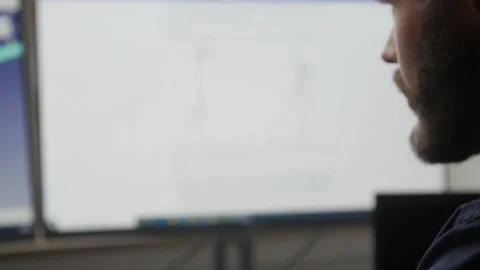 Young engineer develops a prototype in a 3d programme Stock Footage 170732356