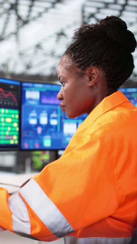 Young Engineer Learning AI SCADA Software Stock Footage 312470912