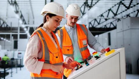 Young Engineer Learning Automation Technology In Semiconductor Chip Manufactu Stock Photos