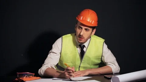 A young engineer on the phone Stock-Footage 81268241