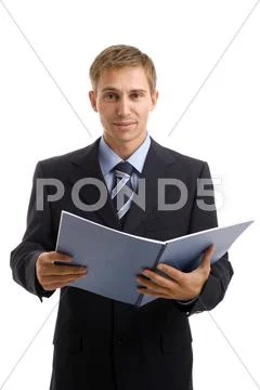 Young engineer, reading a plan Stock Photos