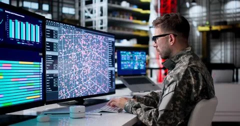 Young Engineer Uses Computer Software To Design Rocket Parts For Mission. 스톡 사진