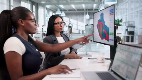 Young Engineer Uses Laptop To Design 3D Product Stock Footage 333845065