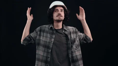 The young engineer with the white helmet, amazed by what he sees in front of his Stock Footage 156278412