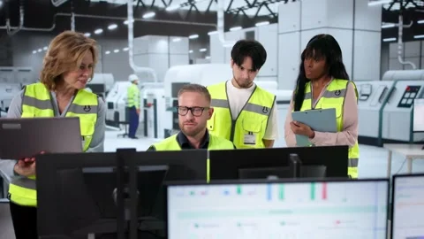 Young Engineers Learning Industrial Manufacturing Stock Footage 326050145