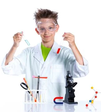 Young enthusiastic Chemist Fotos Stock